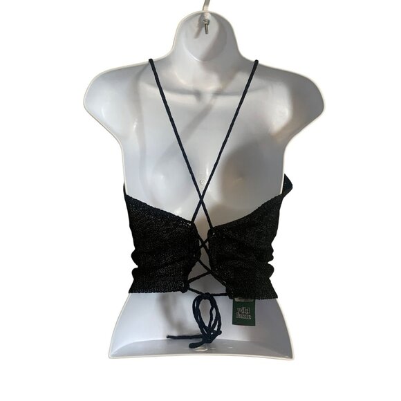 Wild Fable Junior Black Knit Halter Top With Crisscross Back Straps Size Small - Picture 4 of 11